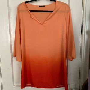 Orange ombré shift dress
